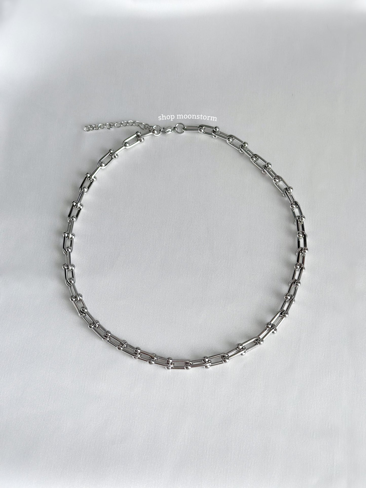 Silver U Link Necklace