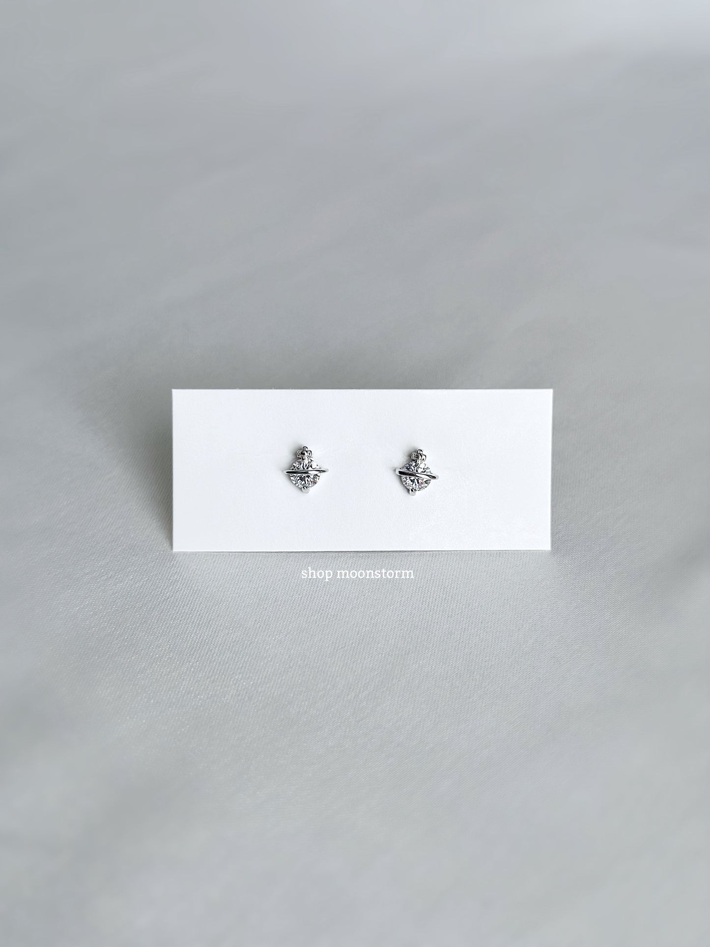 Orb Planet Stud Earrings (Silver Version)