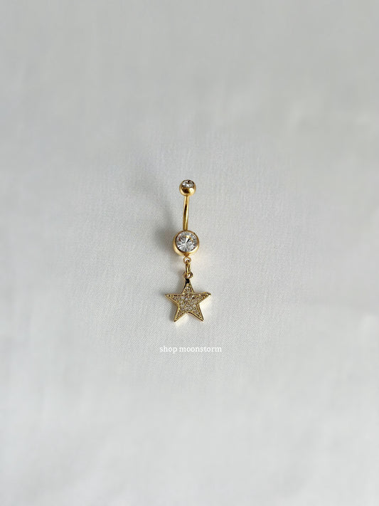 Gold Shiny Star Belly Ring