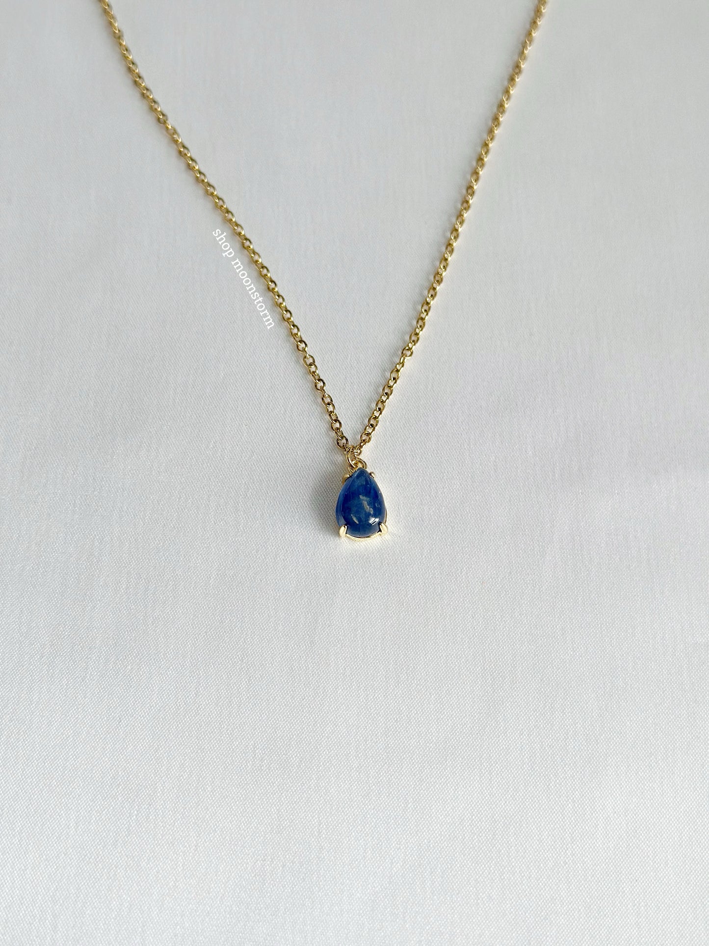 Kyanite Blue Teardrop Necklace