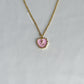 Pink Rose Heart Necklace (Gold Version)