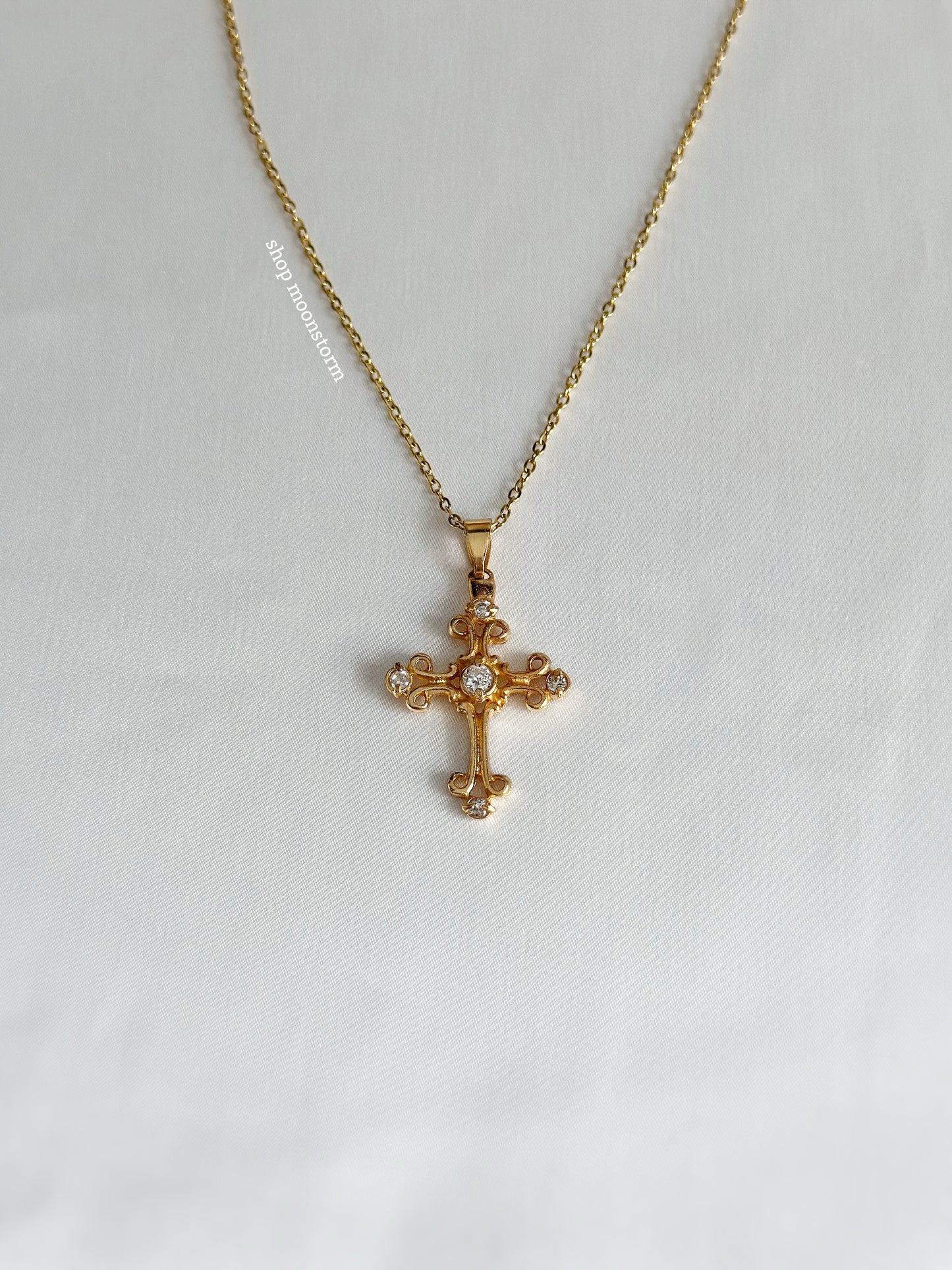 Gold Statement Cross Necklace