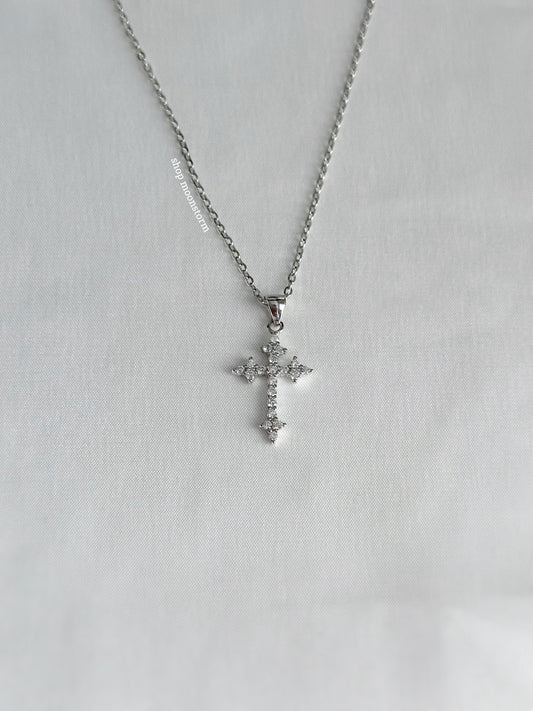 CZ Diamond Cross Necklace