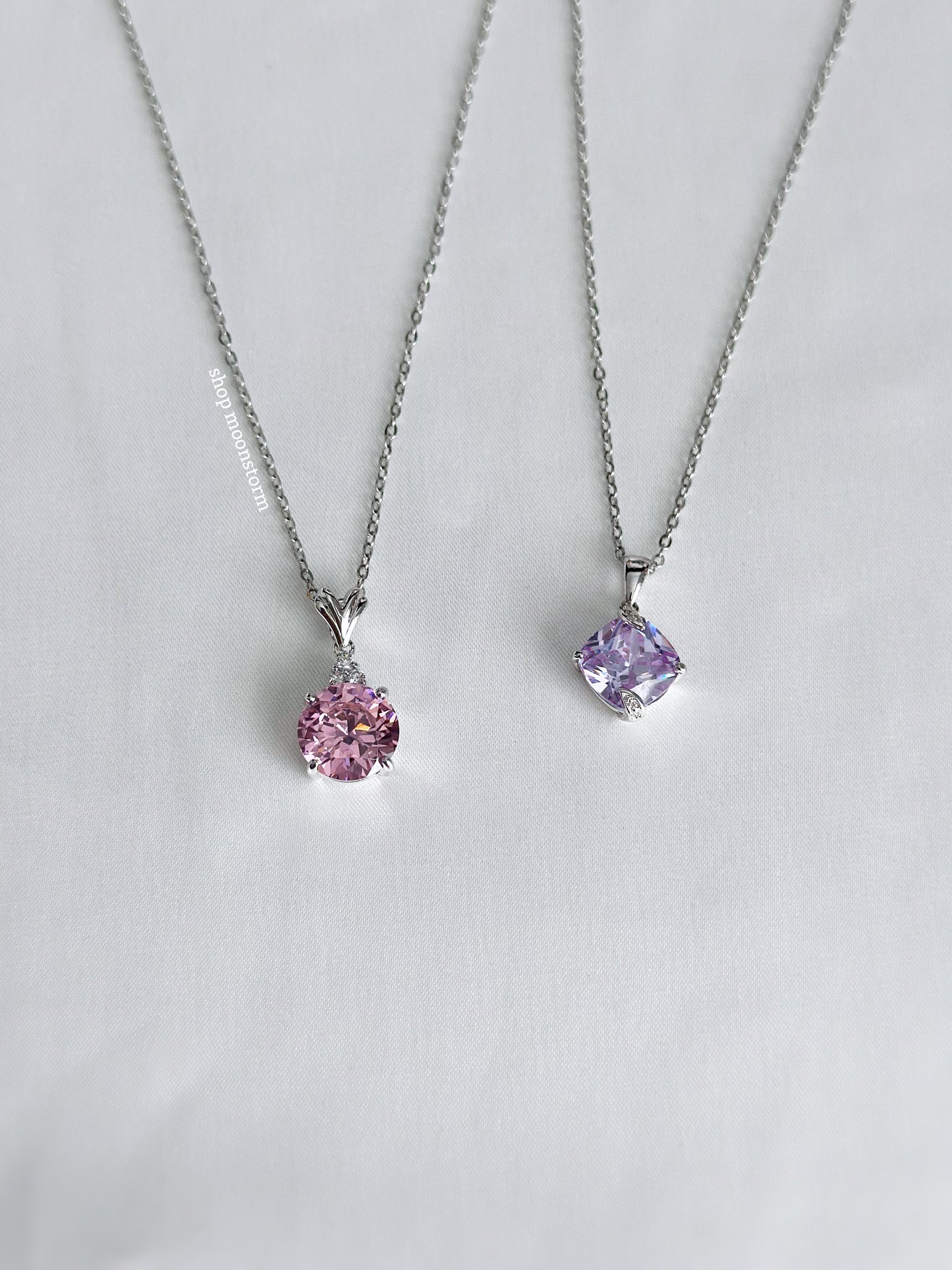 CZ Rose Quartz Necklace