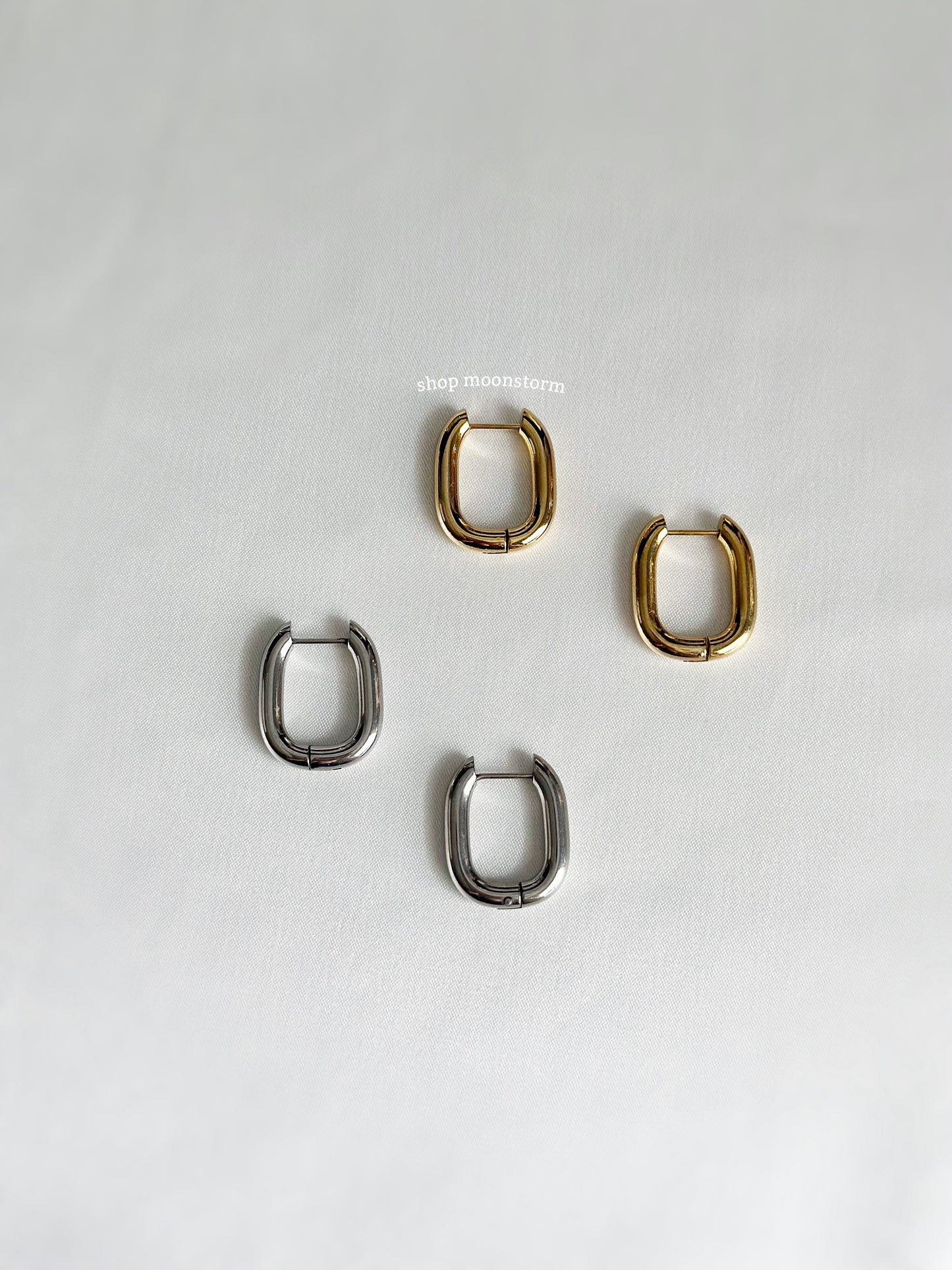 Gold Oval Hoop Earrings