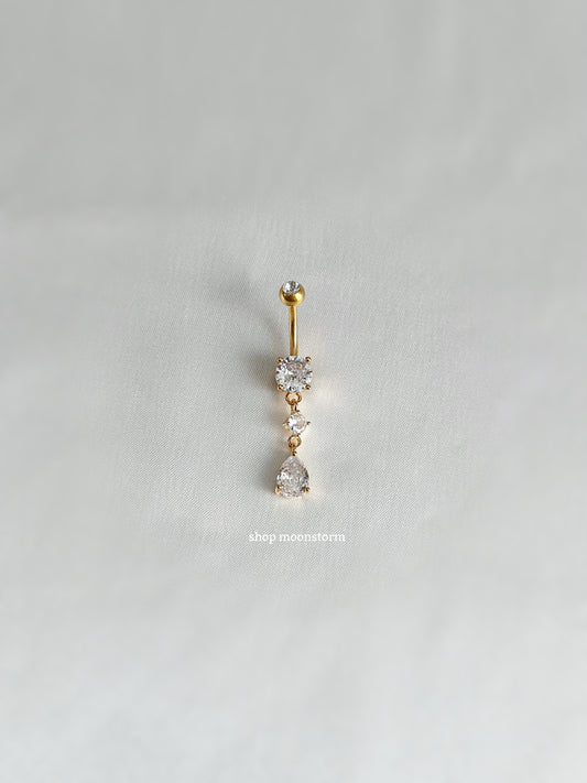 Gold Teardrop Dangle Belly Ring