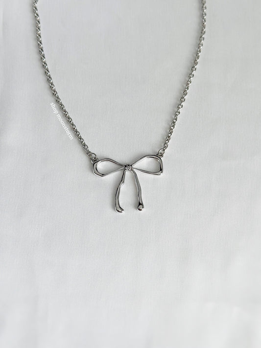 Large Ribbon Bow Necklace