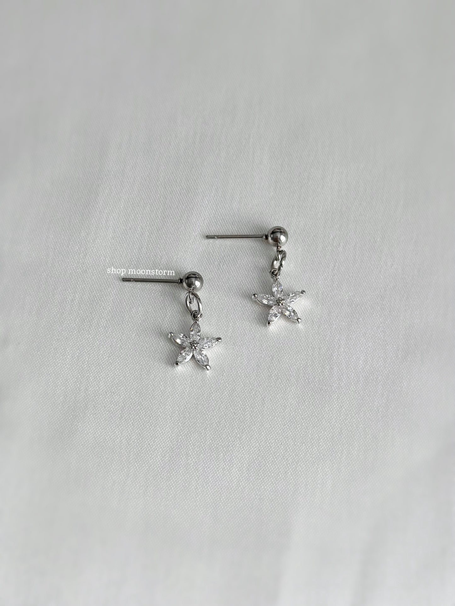 Crystal Flower Stud Earrings