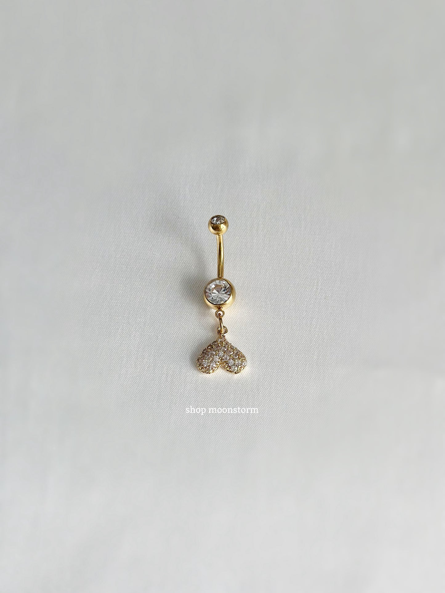 Gold Upside Down Heart Belly Ring