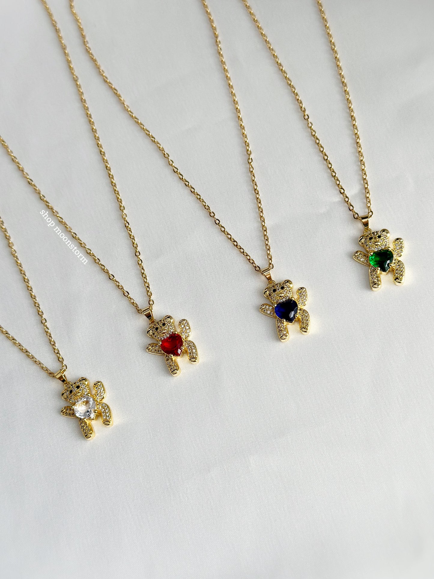 Gold Teddy Bear Heart Necklace (Limited Edition)