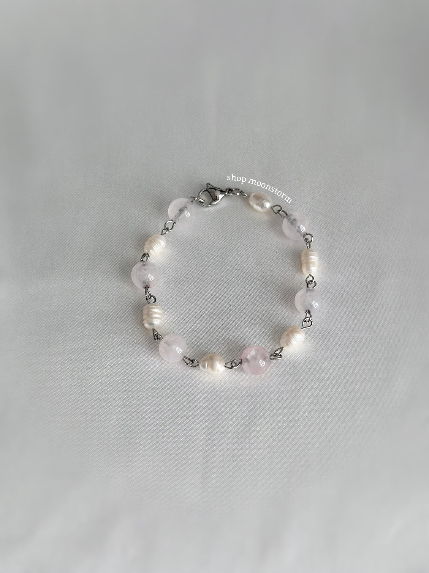 Rose Quartz & Freshwater Pearl Bracelet