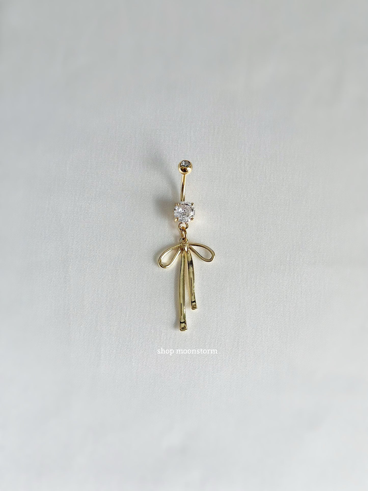 Gold Belle Ribbon Bow Belly Ring