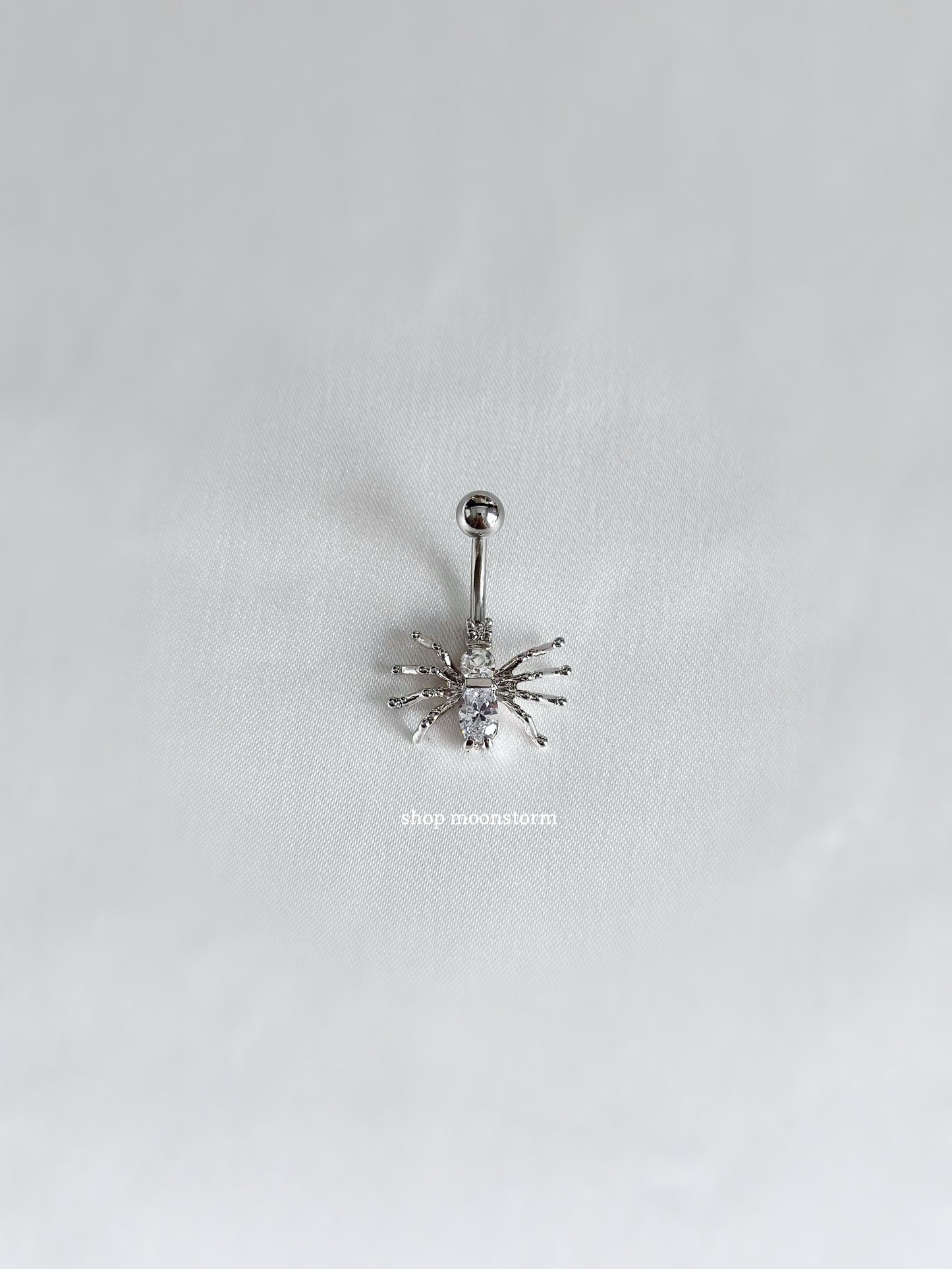 Silver Wicked Spider Belly Ring