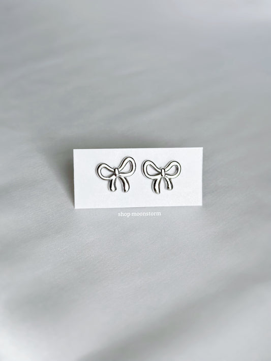 Cute Bow Earrings (Silver Version)