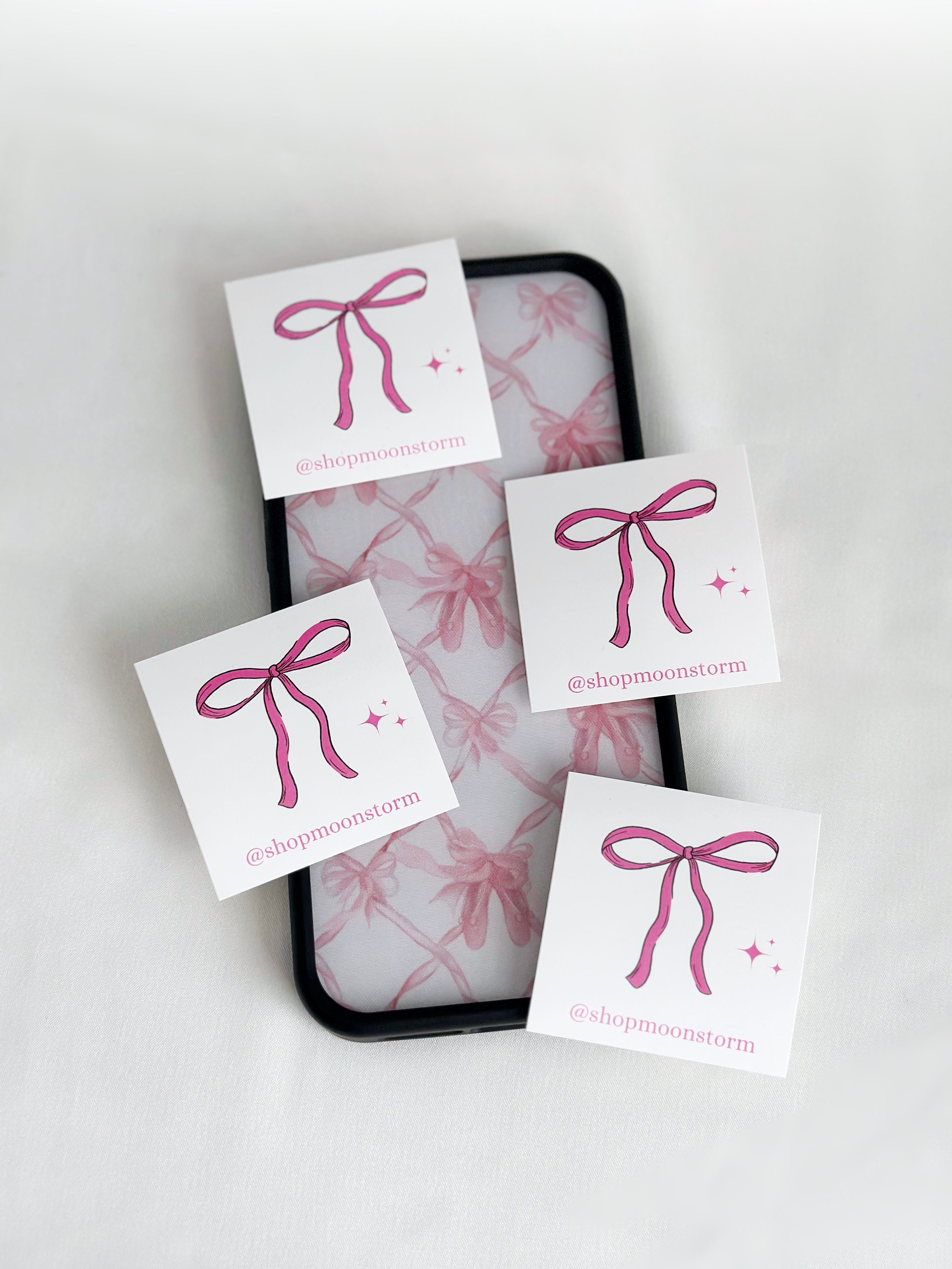 Pink Ribbon Bow Sticker – Shop Moonstorm