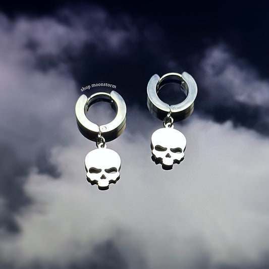 Spooky Skull Hoop Earrings