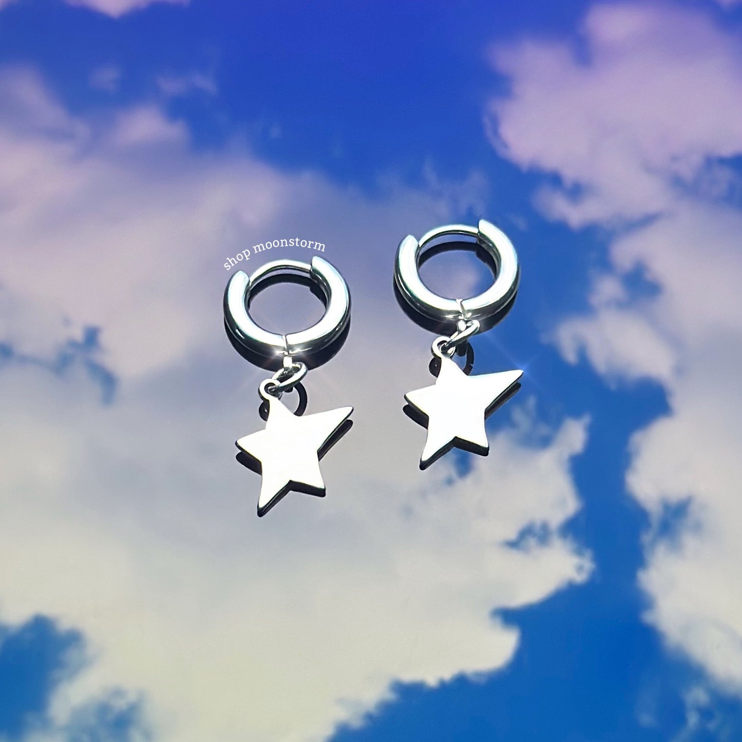 Asymmetrical Star Hoop Earrings