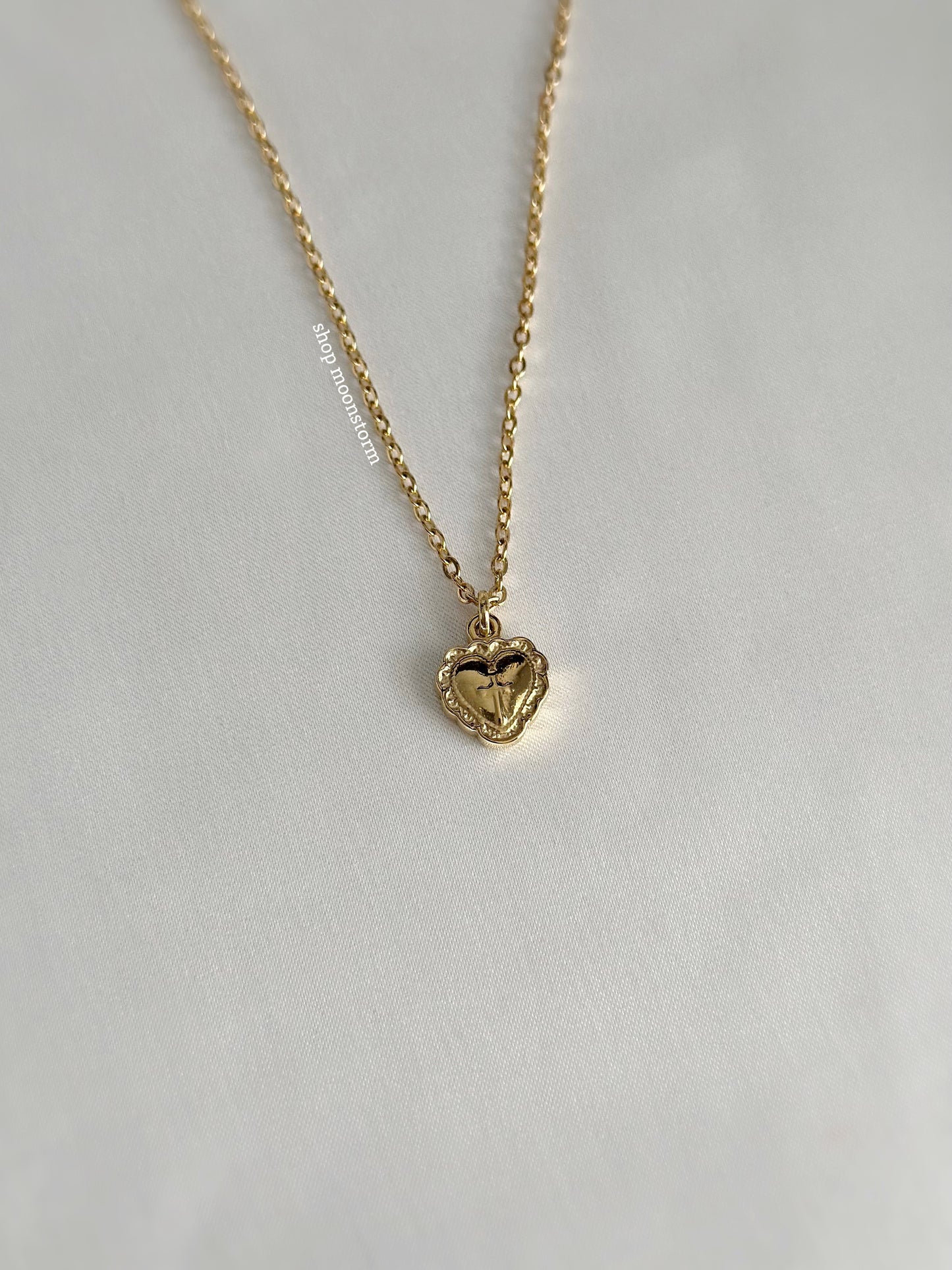 Gold Heart Cross Necklace
