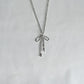 Belle Ribbon Bow Necklace (Silver Version)