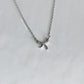 Silver Dainty Ribbon Bow Necklace