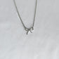 Silver Ribbon Bow Necklace