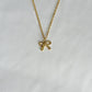 Classic Gold Ribbon Bow Necklace
