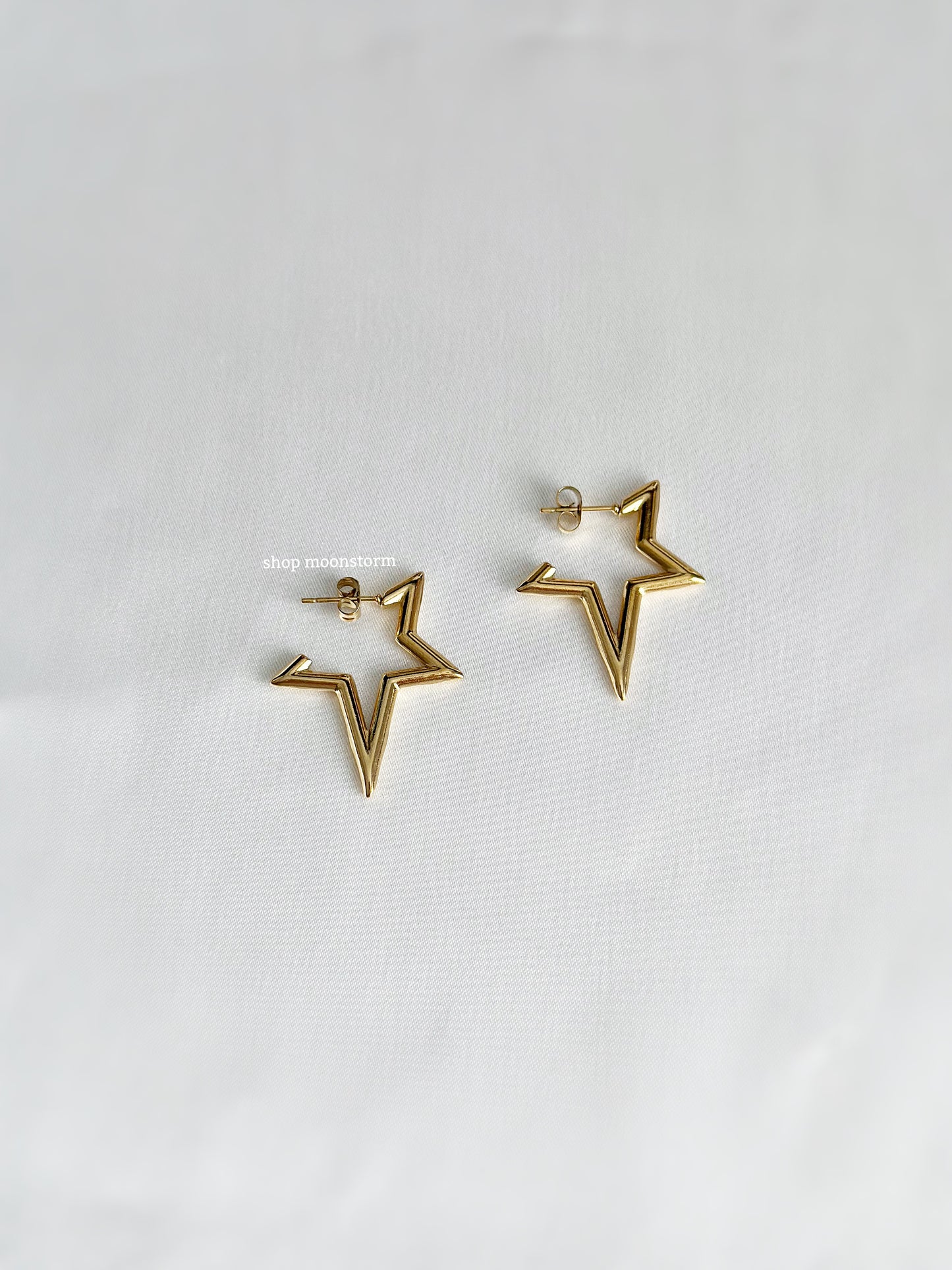 Gold Statement Star Stud Earrings II