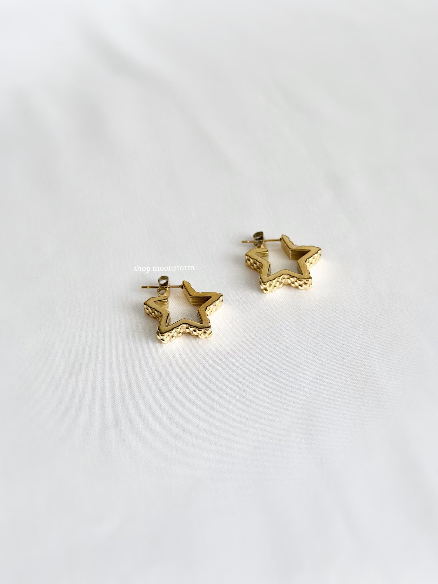 Gold Stella Star Hoop Earrings