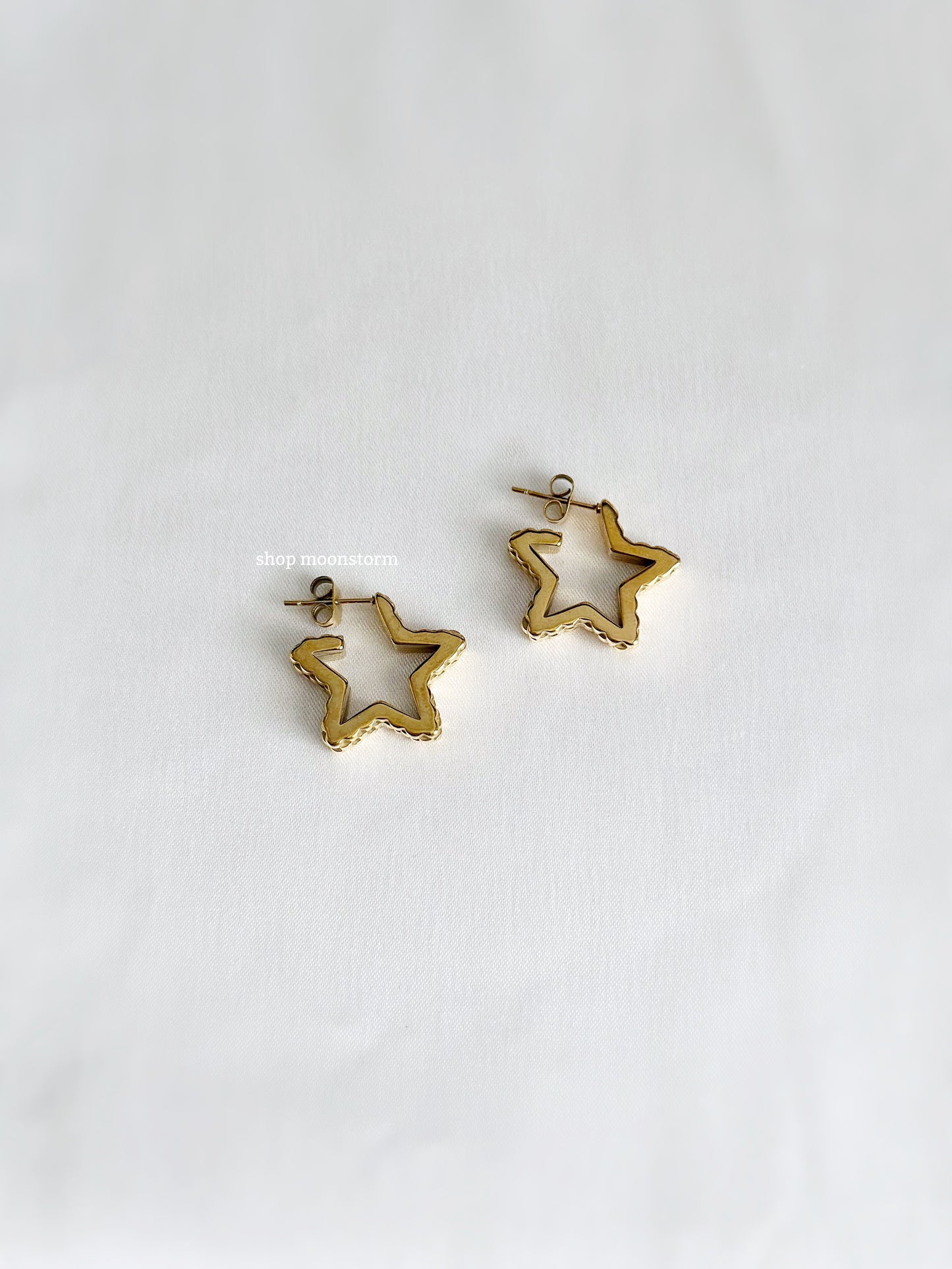 Gold Stella Star Hoop Earrings