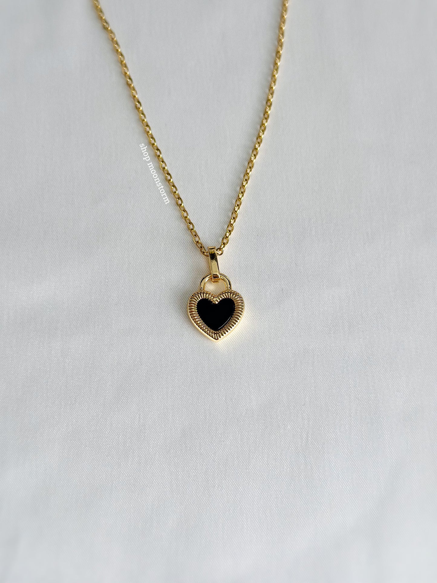 Gold Reversible Heart Necklace
