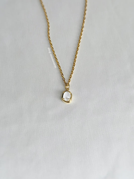 Gold Opal Amulet Necklace