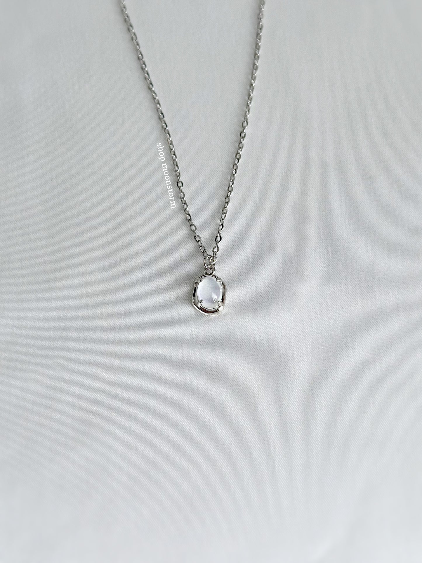 Silver Opal Amulet Necklace