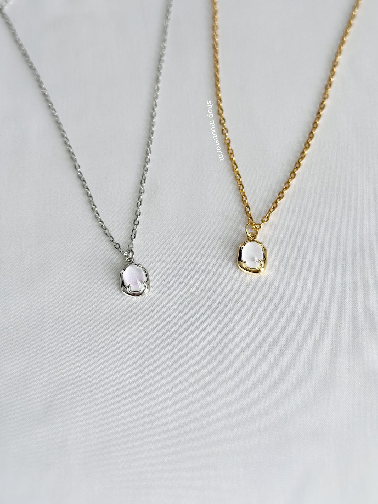 Gold Opal Amulet Necklace