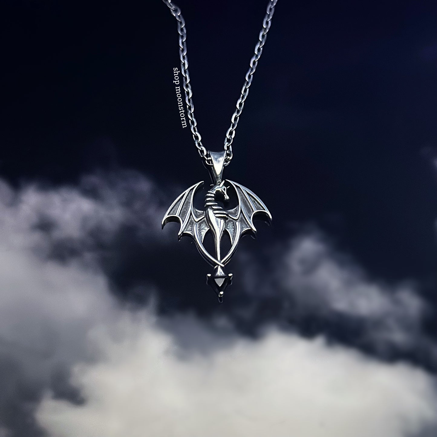 Black Onyx Dragon Necklace