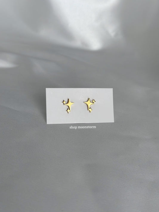 Gold Sparkle Stud Earrings
