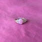 Iridescent Pink Oval Opal Ring