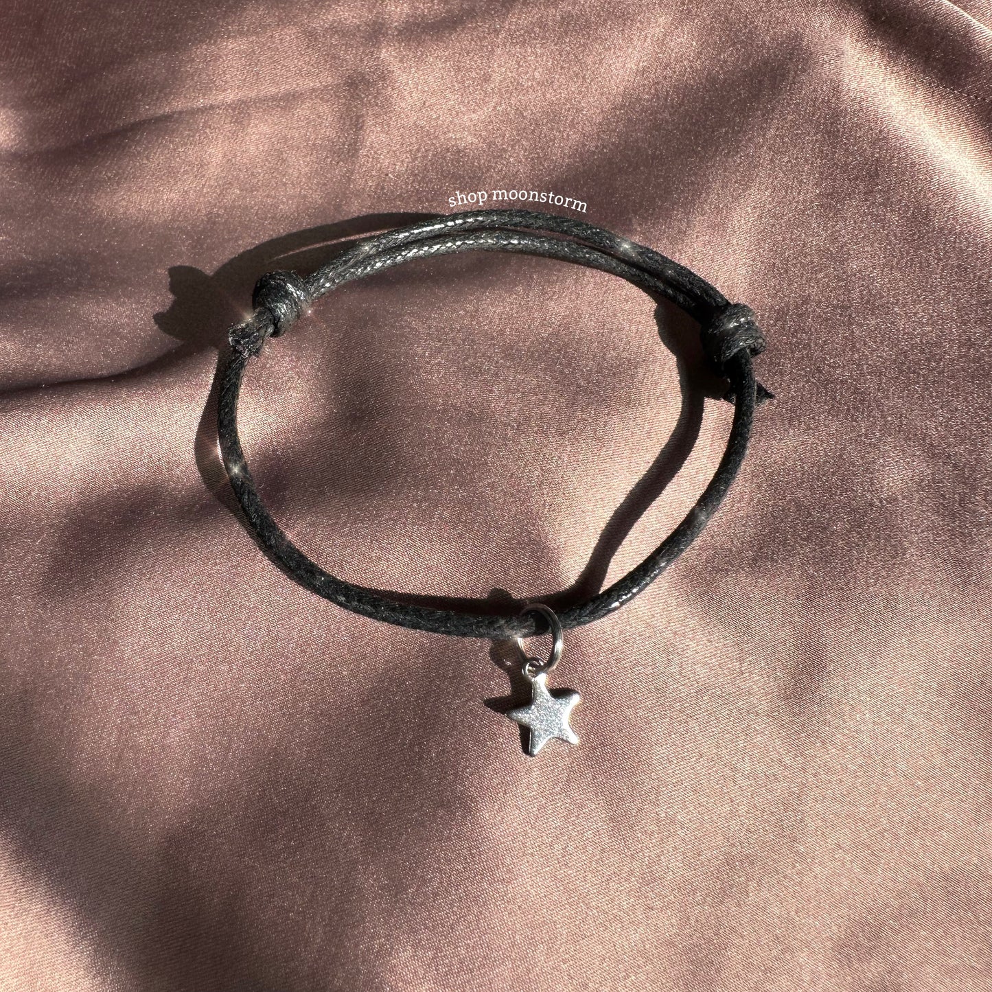 Black Cord Star Bracelet