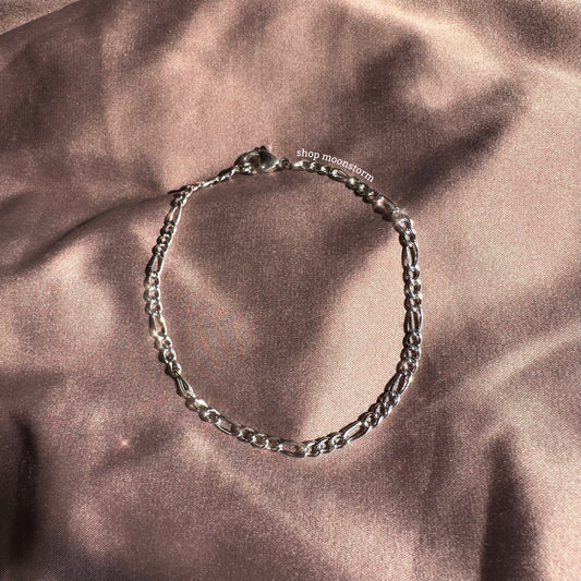 3mm Silver Figaro Bracelet