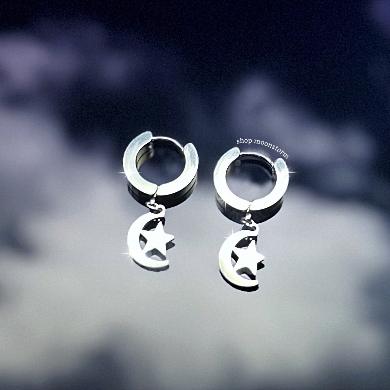 Moon & Star Duo Hoop Earrings