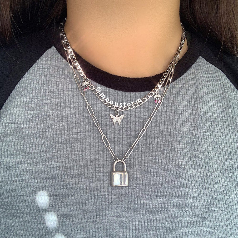 Lock Paperclip Necklace