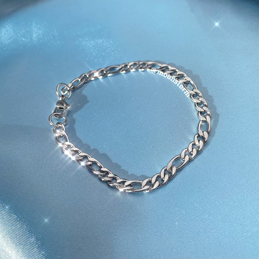 5mm Silver Figaro Bracelet