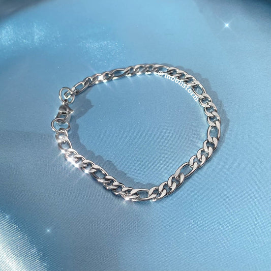 5mm Silver Figaro Anklet