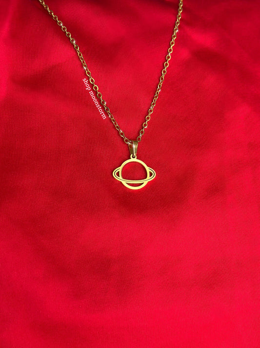 Gold Rings of Saturn Necklace