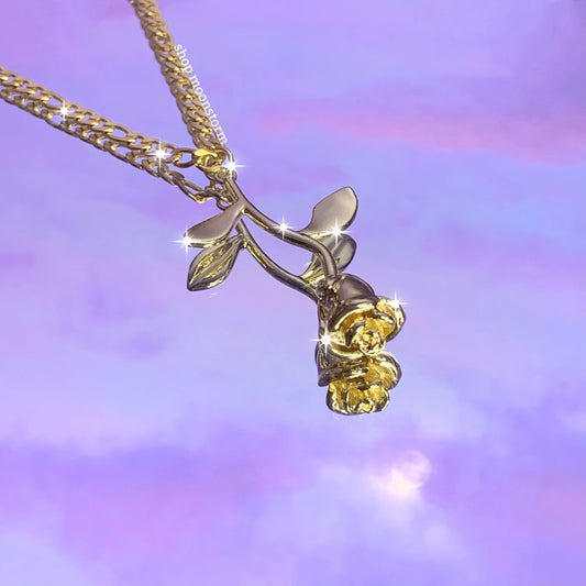 Gold Eternal Rose Necklace