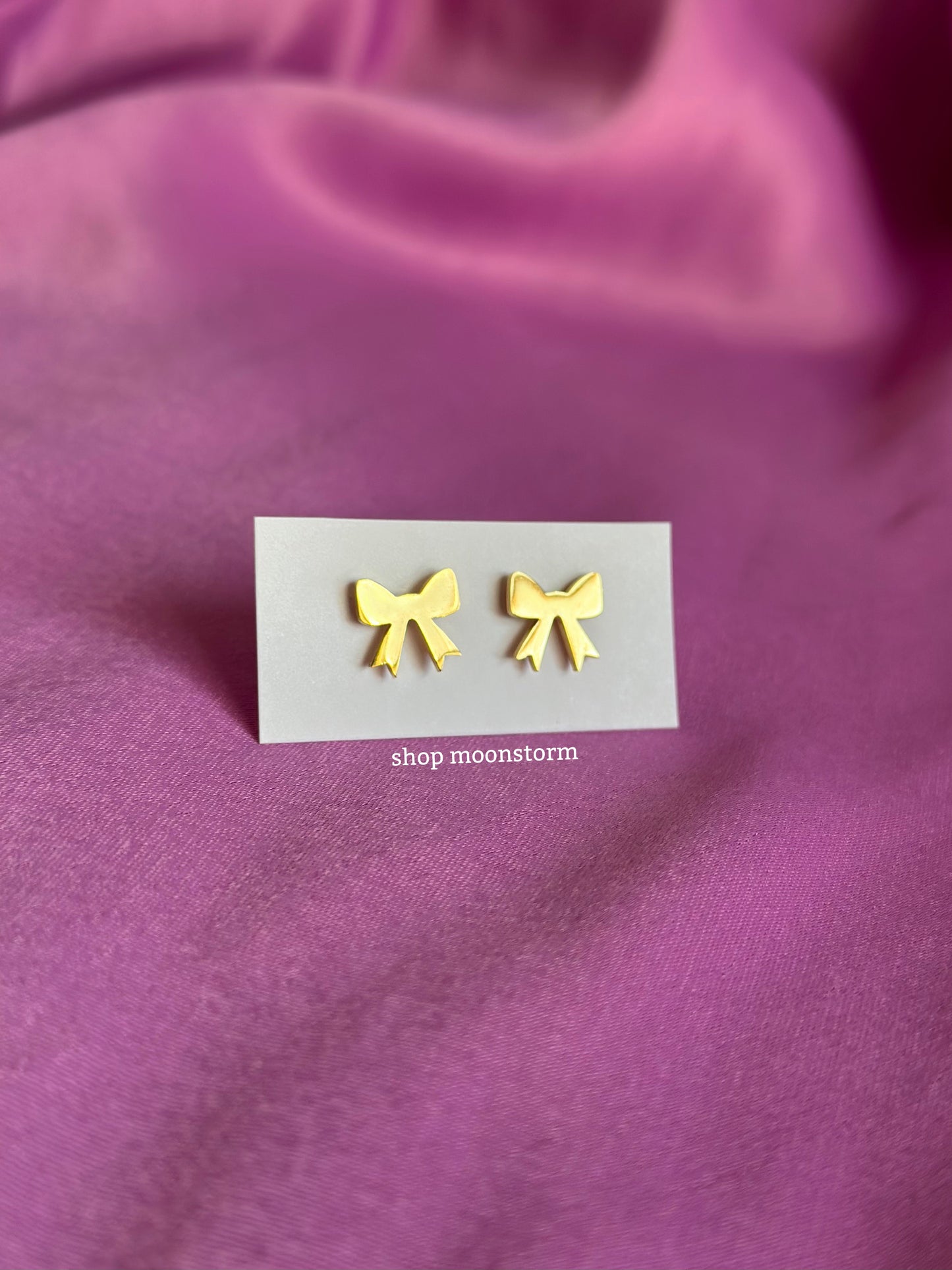 Gold Bow Tie Stud Earrings