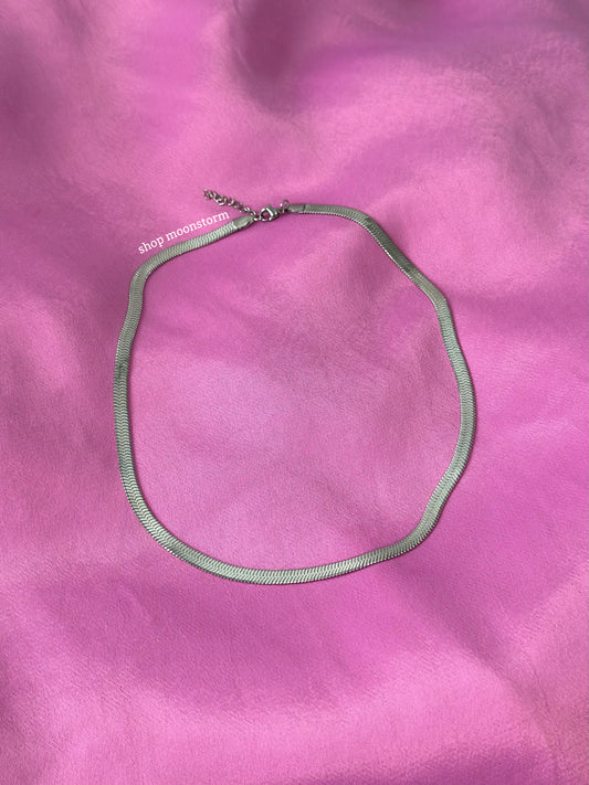 5mm Silver Herringbone Necklace