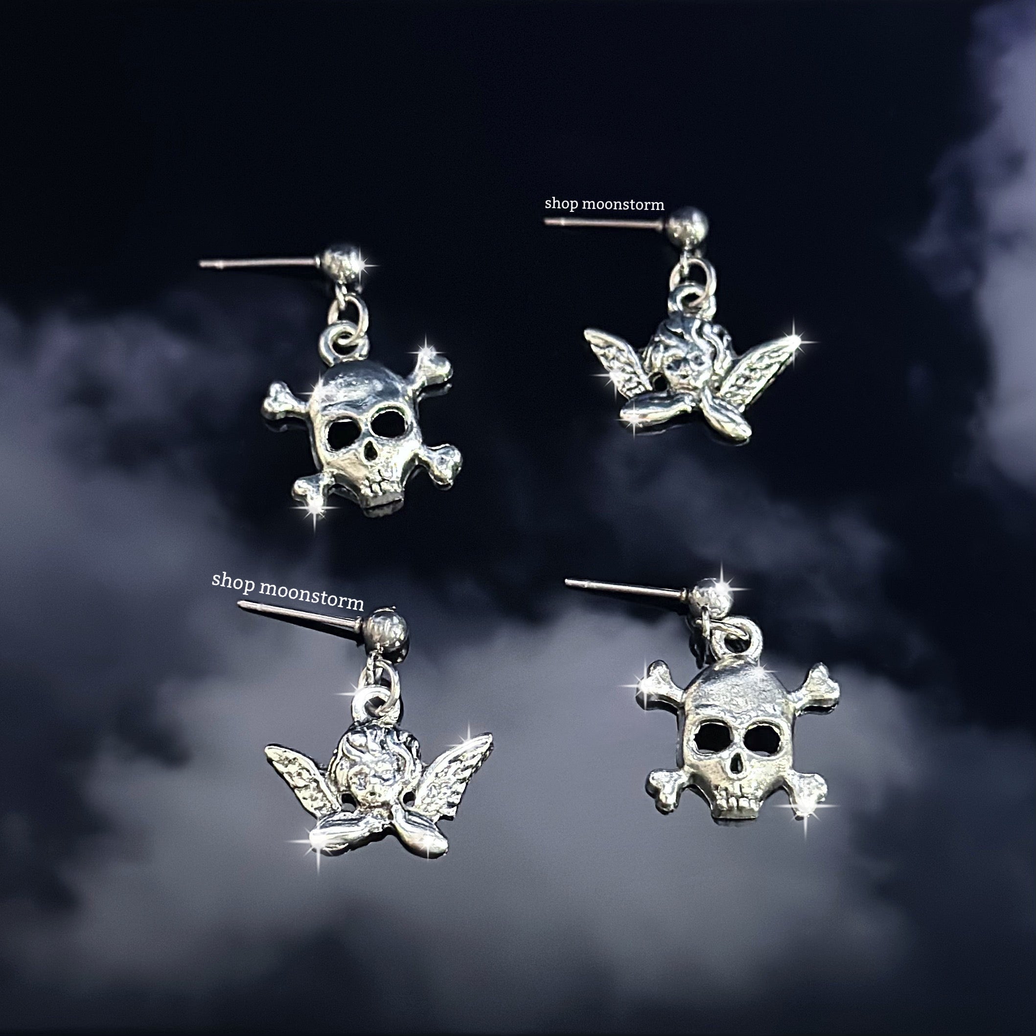 Angel & Skull Stud Earrings – Shop Moonstorm