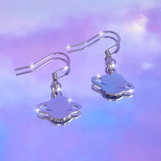 Silver Saturn Earrings