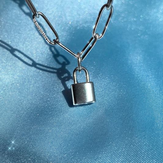 Mini Lock Paperclip Necklace