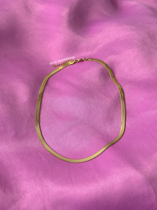 5mm Gold Herringbone Necklace